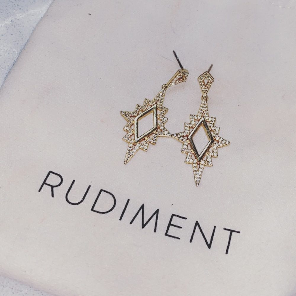 Rudiment  Rheinstone earrings - Picture 2 of 3